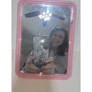 Vintage Goody Mirror Stand Up Vanity Rectangle USA Pink Y2K Makeup 6x7.5